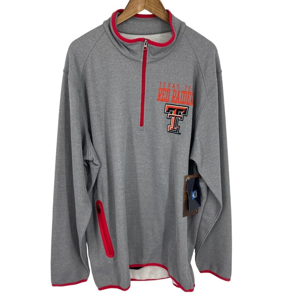 G-III Sportswear Texas Tech Red Raiders Gray Quarter-Zip Pullover Size 2XL